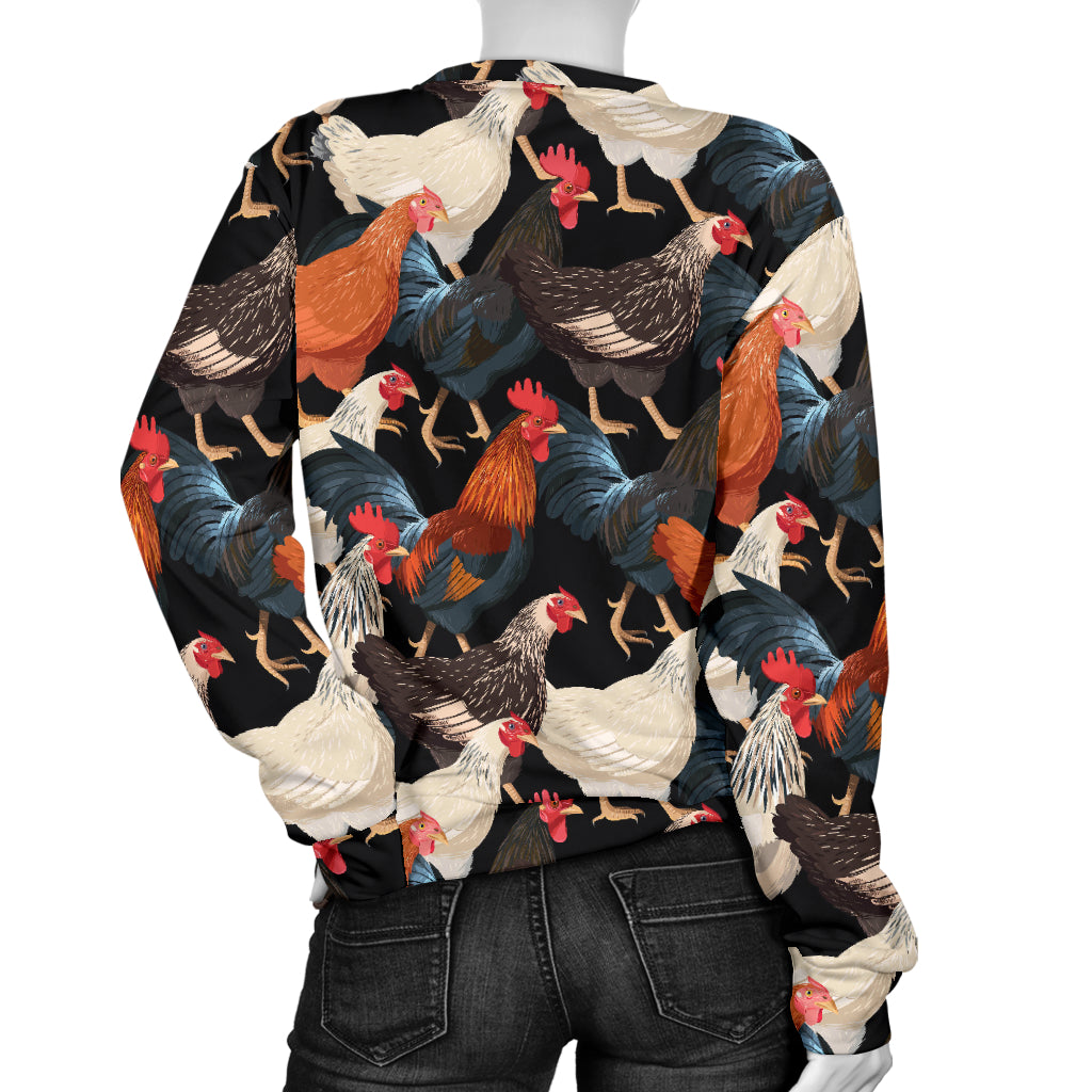 Chicken Print Pattern Women Long Sleeve Sweatshirt