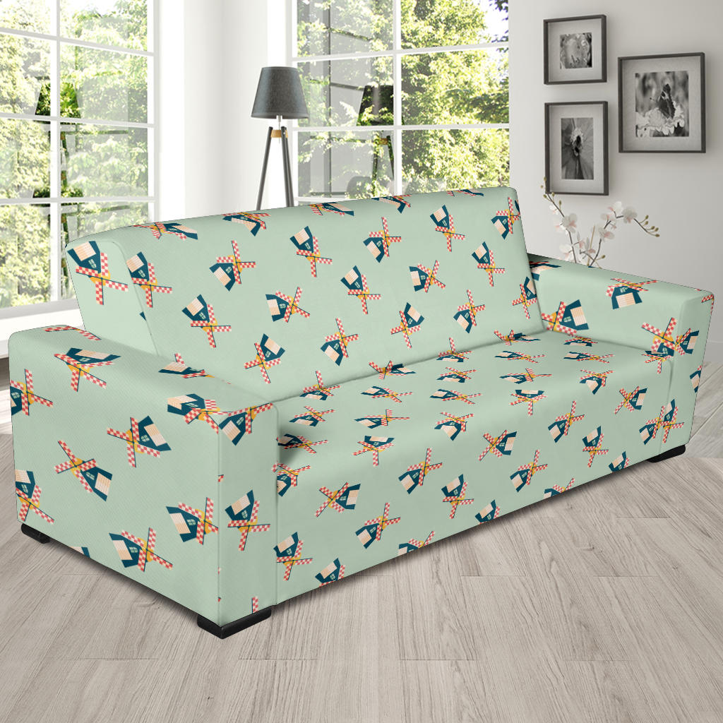 Windmill Pattern Print Design 02 Sofa Slipcover