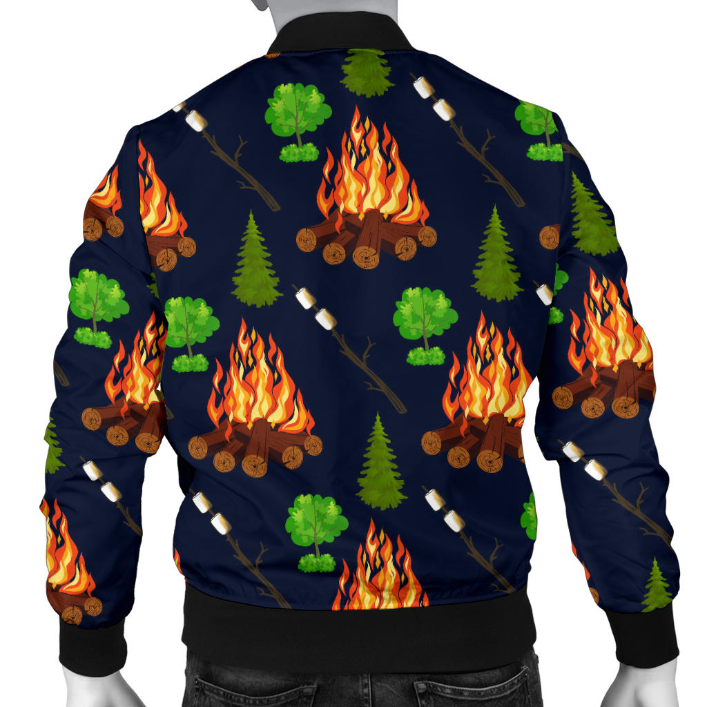 Camfire marshmallow Camping Design Print Men Bomber Jacket