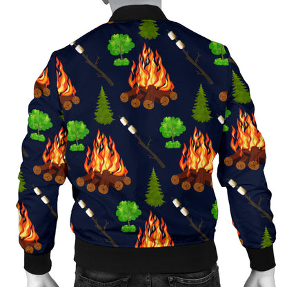 Camfire marshmallow Camping Design Print Men Bomber Jacket