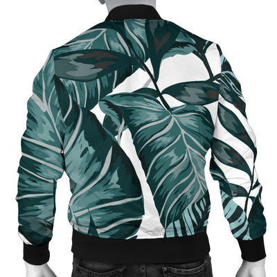 Tropical Palm Leaves Pattern Men Bomber Jacket