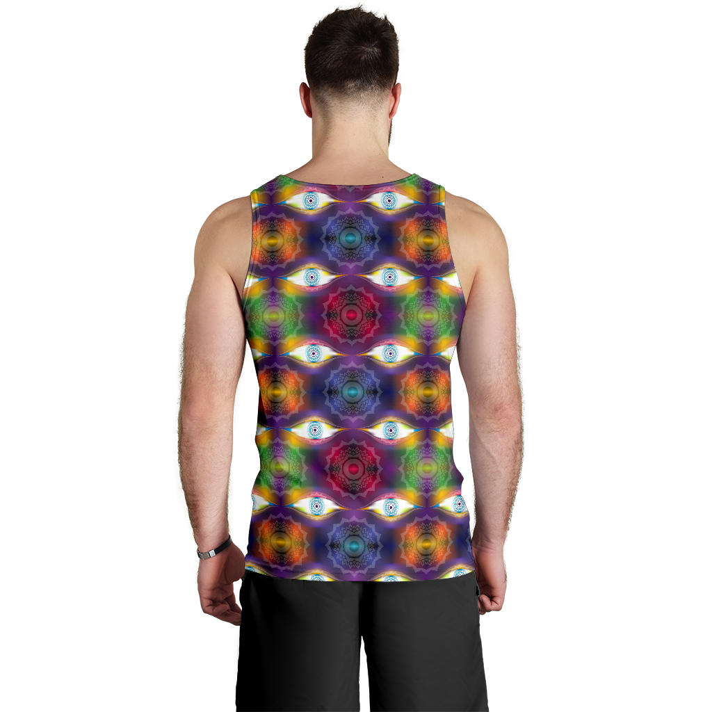 Chakra Eye Print Pattern Men Tank Top