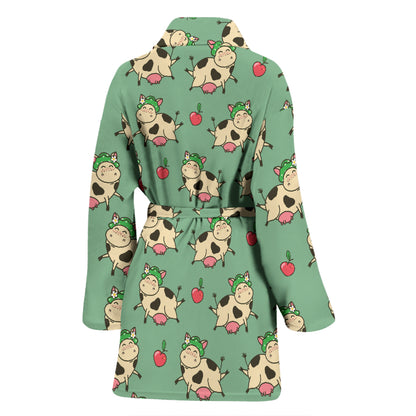 Cattle Print Design LKS402 Women Bathrobe