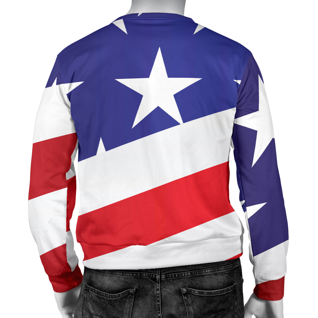 American flag Print Men Long Sleeve Sweatshirt