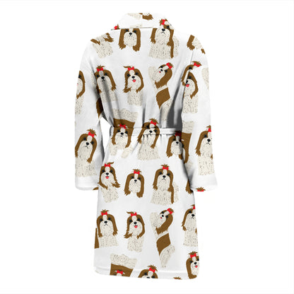 Shih Tzu Print Design LKS302 Men Bathrobe