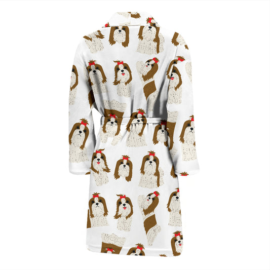 Shih Tzu Print Design LKS302 Men Bathrobe