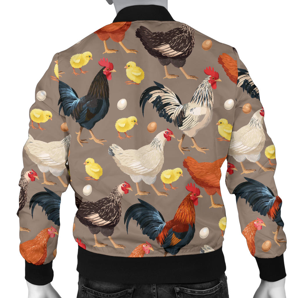 Chicken Evolution Pattern Men Bomber Jacket