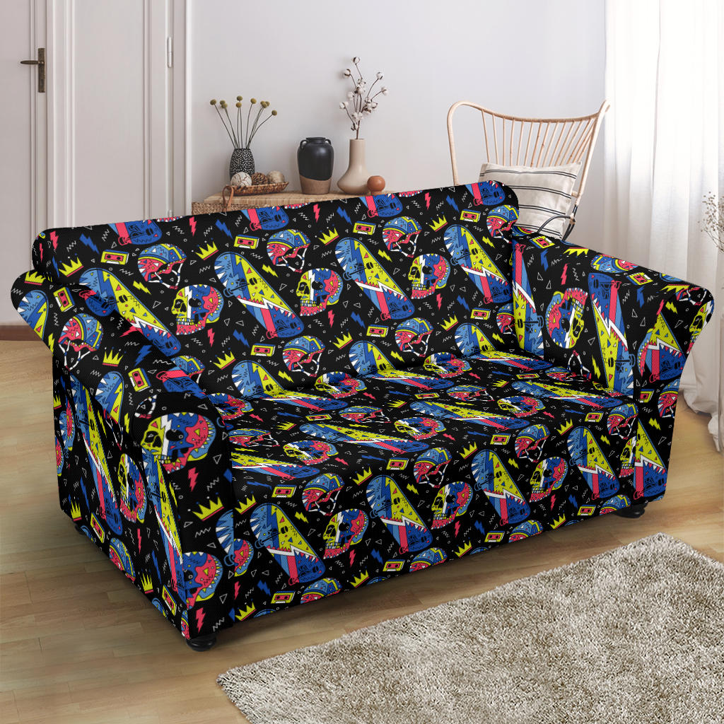 Skateboard Print Design LKS304 Loveseat Couch Slipcover