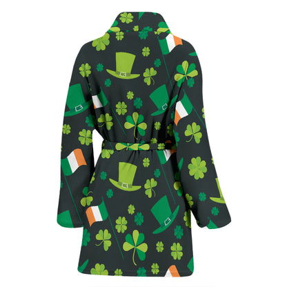 Shamrock Saint Patrick's Day Print Design LKS304 Women Bathrobe