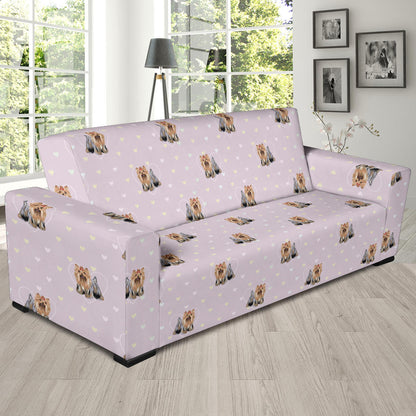 Yorkshire Terriers Print Design LKS302 Sofa Slipcover