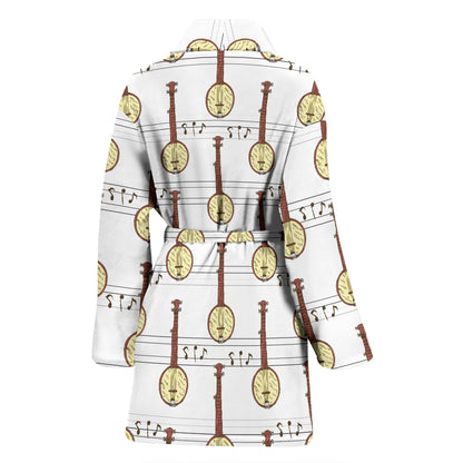 Banjo Print Design LKS402 Women Bathrobe