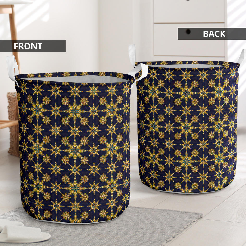 kaleidoscope Gold Print Design Laundry Basket