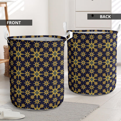 kaleidoscope Gold Print Design Laundry Basket