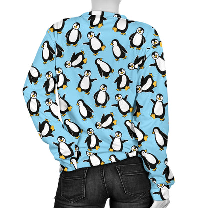 Penguin Happy Print Women Long Sleeve Sweatshirt