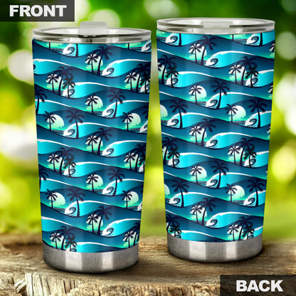 Beach Wave Design Print Tumbler