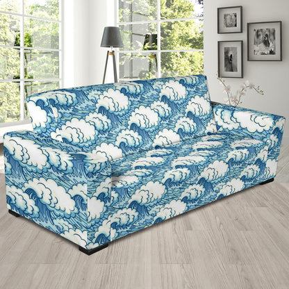 Wave Japan Style Print Design LKS304 Sofa Slipcover