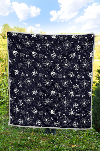 Nautical Sky Design Themed Print Quilt Bedspread