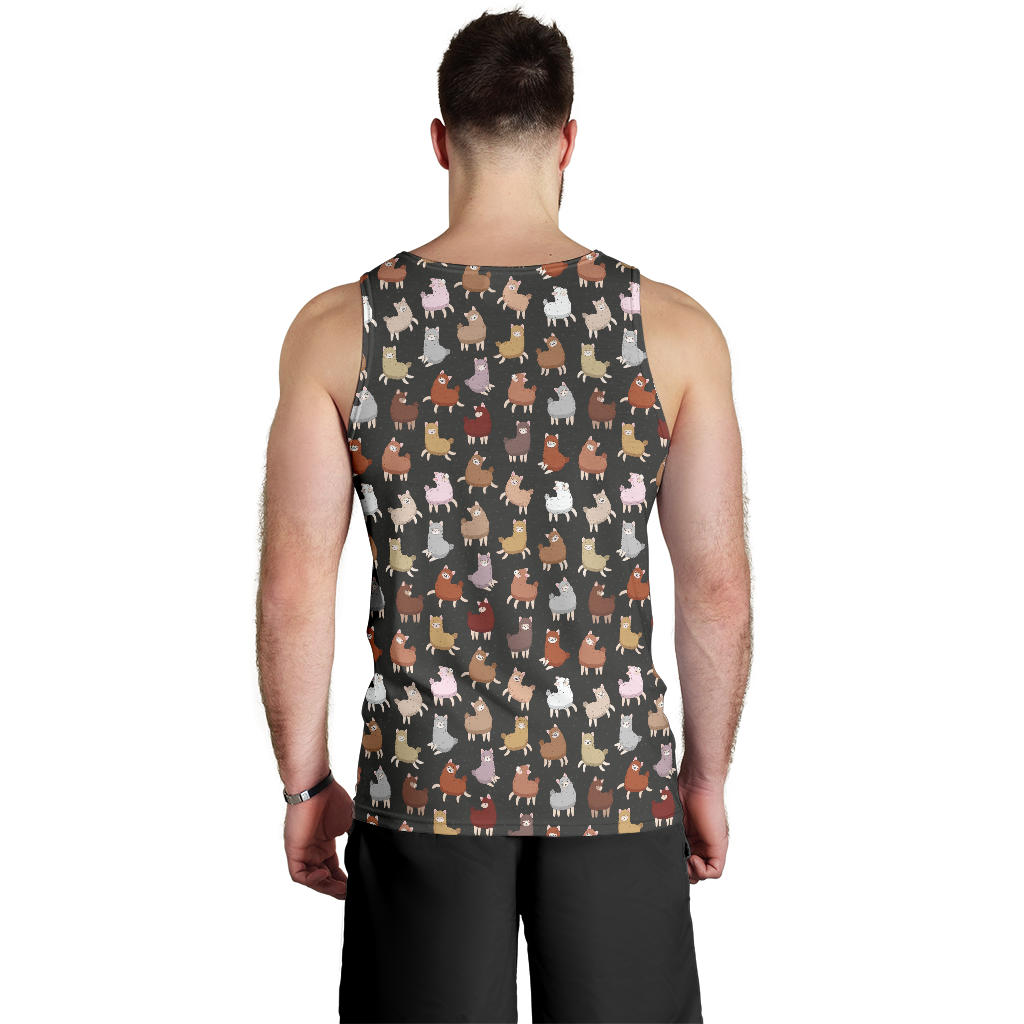 Alpaca Cute Design Themed Print Men Tank Top