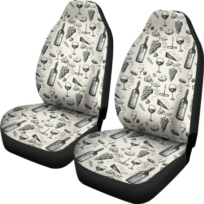 Wine Themed Print Design LKS306 Car Seat Covers