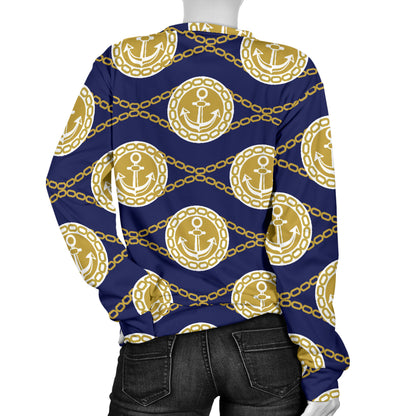 Anchor Luxury Pattern Women Long Sleeve Sweatshirt
