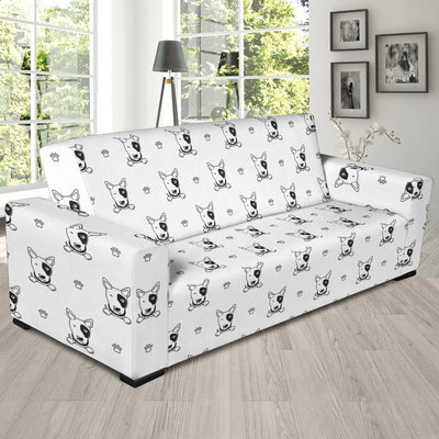 Bull Terriers Pattern Print Design 06 Sofa Slipcover