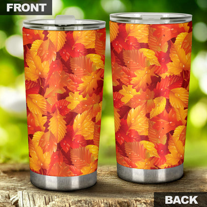 Elm Leave Autum Print Pattern Tumbler