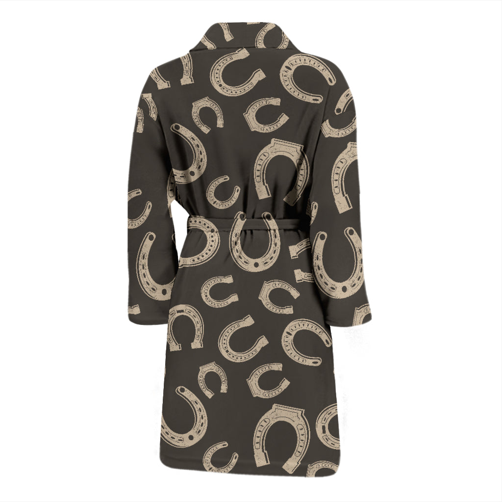Horseshoe Print Design LKS303 Men Bathrobe