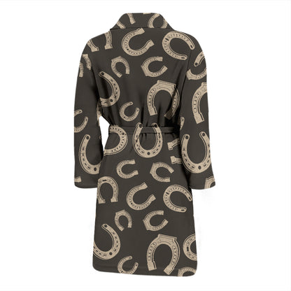 Horseshoe Print Design LKS303 Men Bathrobe