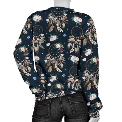 Dream Catcher Boho Floral Style Women Long Sleeve Sweatshirt
