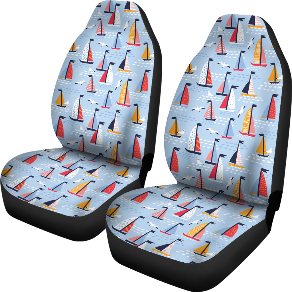 Sailboat Print Design LKS304 Car Seat Covers