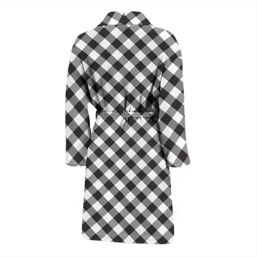 Gingham Print Design LKS402 Men Bathrobe