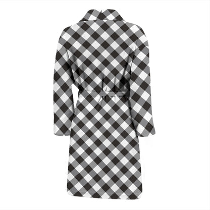Gingham Print Design LKS402 Men Bathrobe