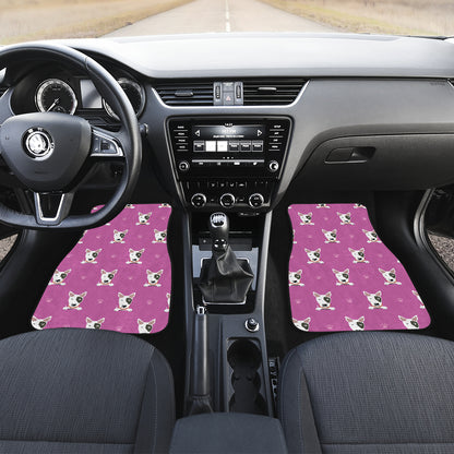 Bull Terrier Happy Print Pattern Car Floor Mats Front Back