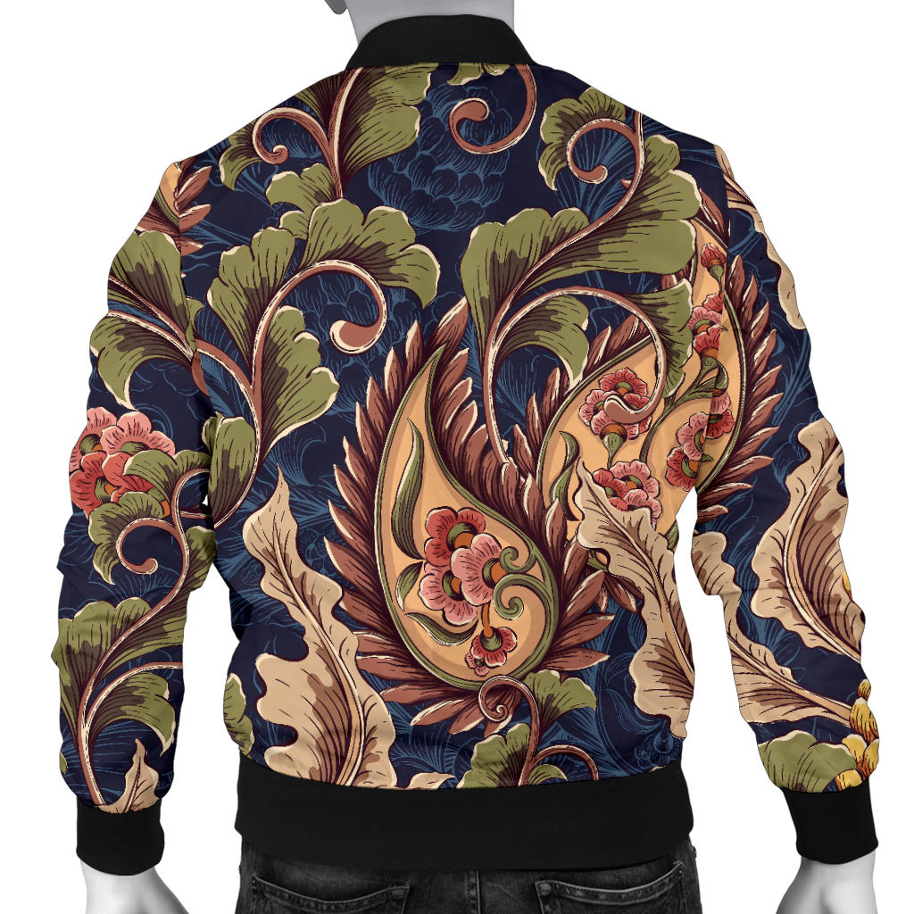 Floral Vintage Classic Print Men Bomber Jacket