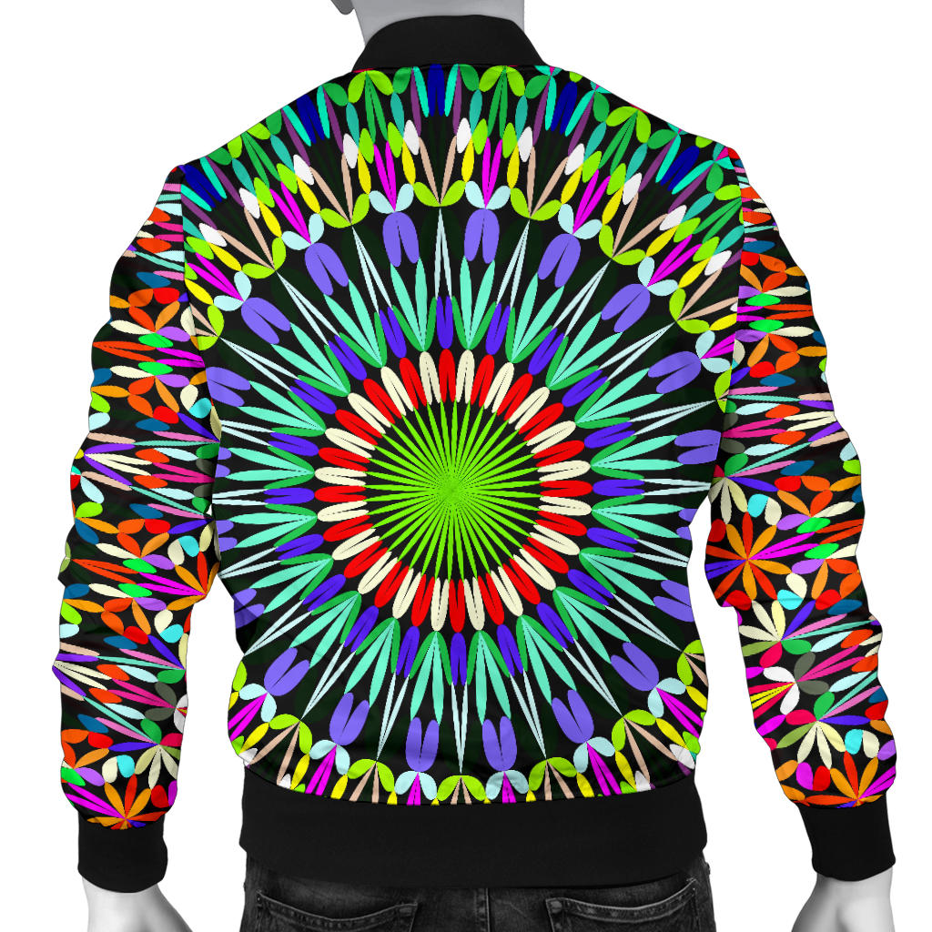 Bohemian Colorful Style Print Men Bomber Jacket