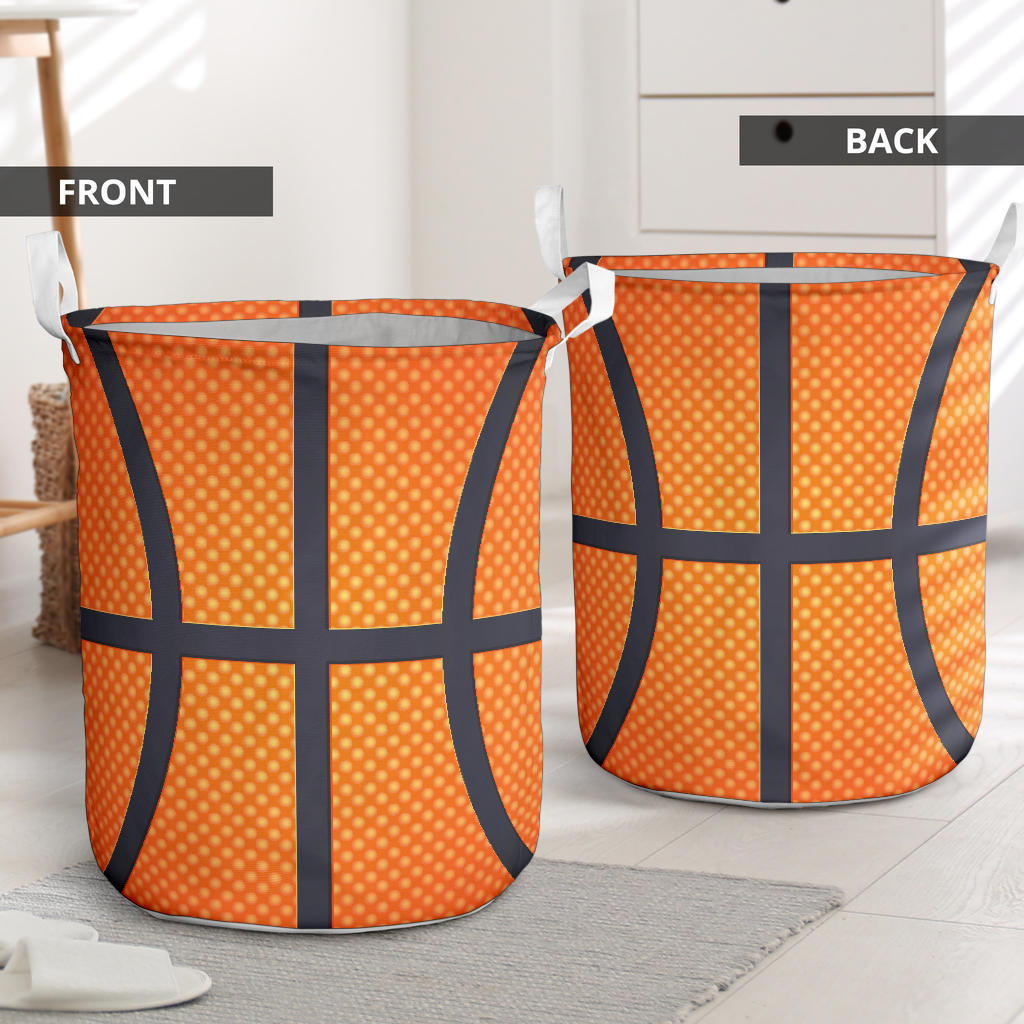 Basketball Texture Print Pattern Laundry Basket