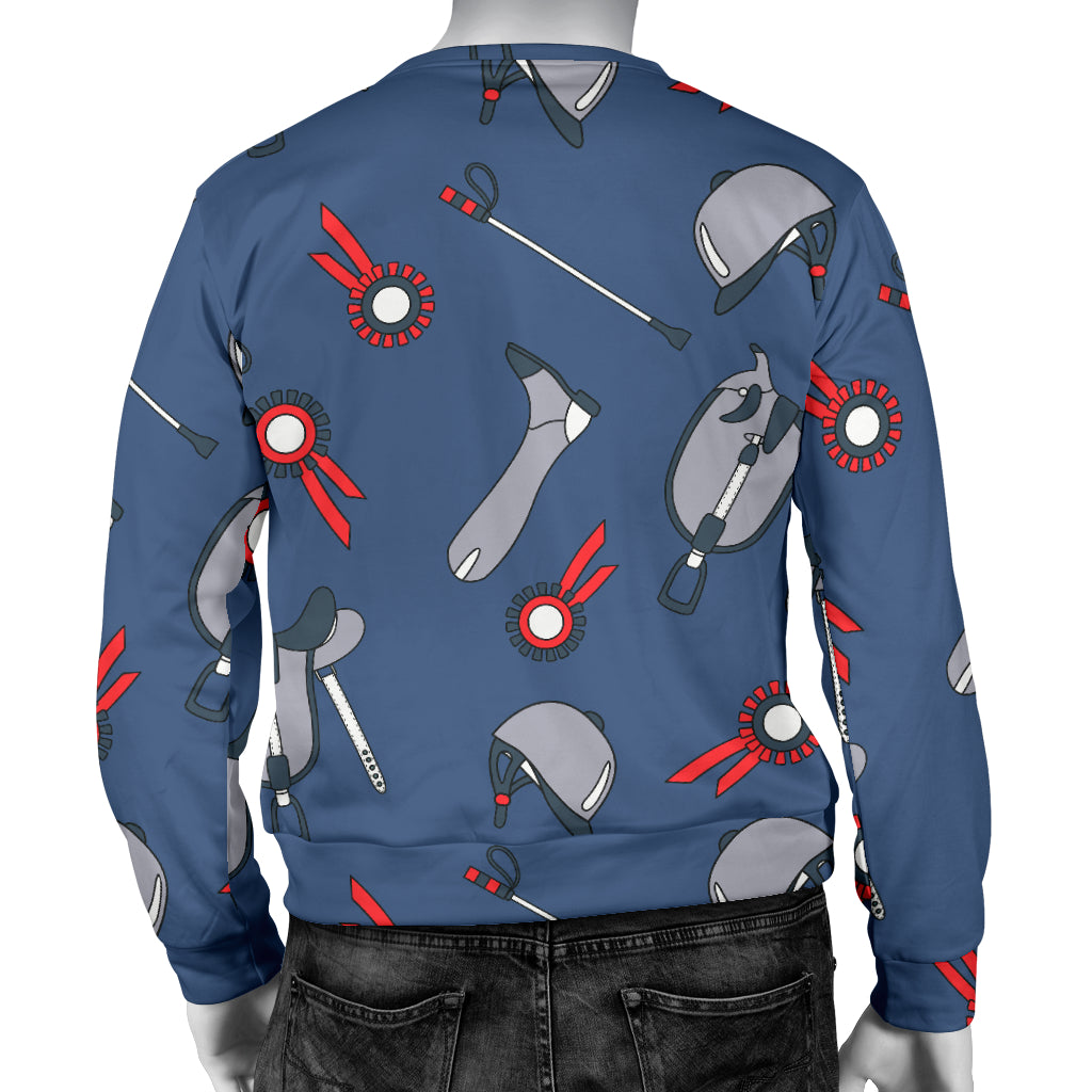 Equestrian Equipment Background Men Long Sleeve Sweatshirt