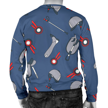 Equestrian Equipment Background Men Long Sleeve Sweatshirt