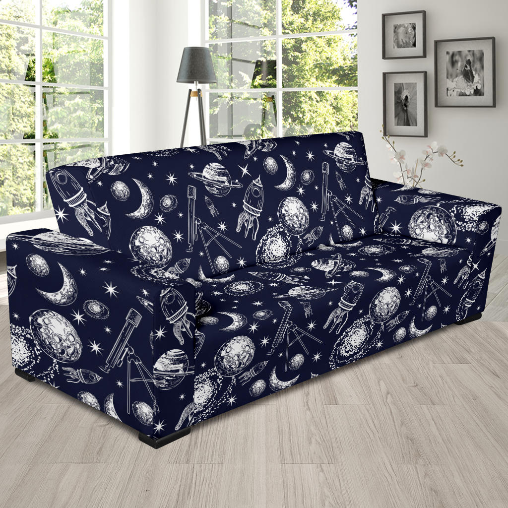 Space Rocket Print Design LKS301 Sofa Slipcover