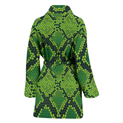 Python Green Pattern Print Design A01 Women Bathrobe