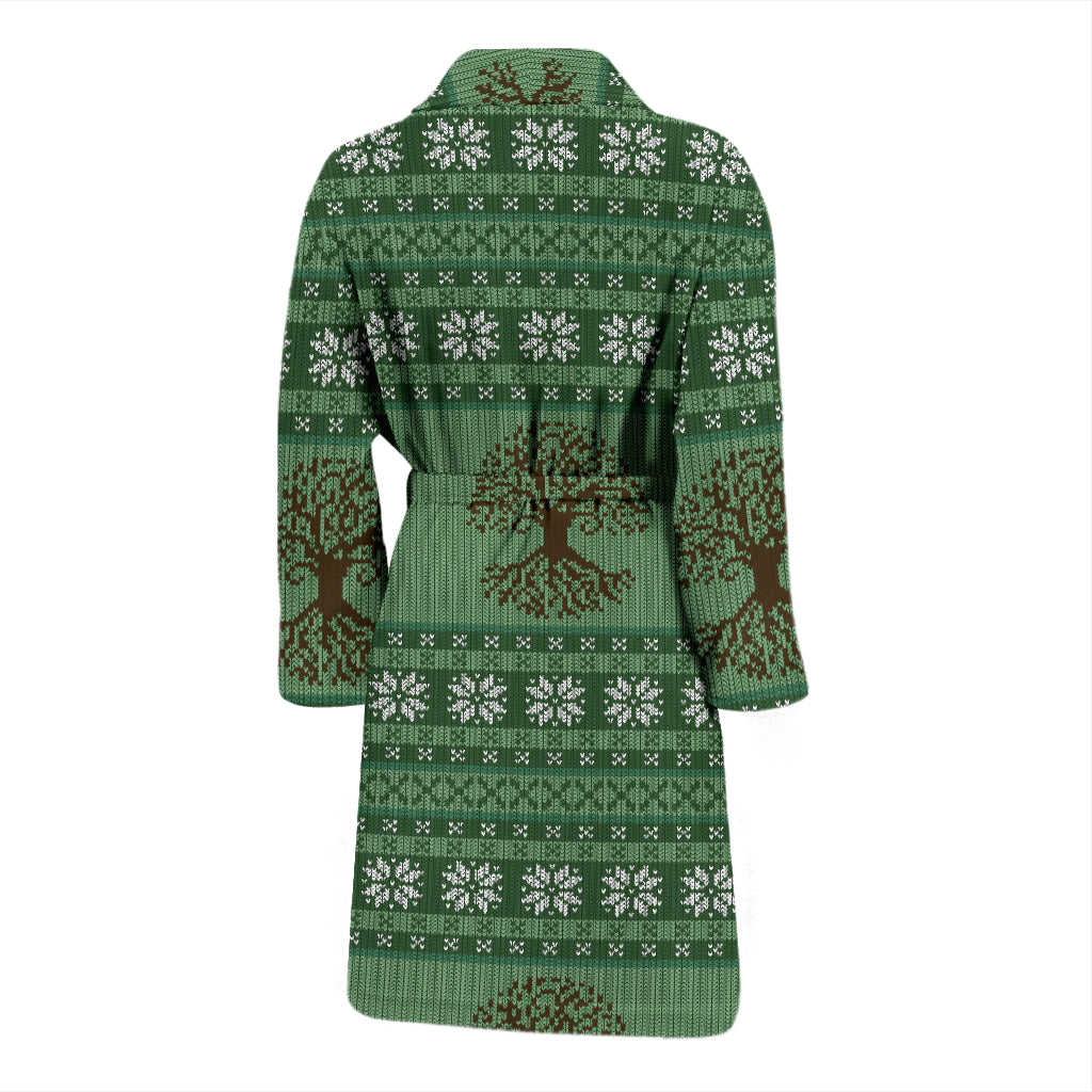 Tree Of Life Knit Style Print Design LKS301 Men Bathrobe