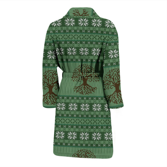 Tree Of Life Knit Style Print Design LKS301 Men Bathrobe