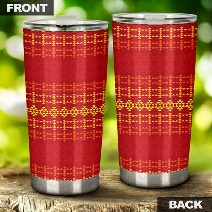 Southwest Red Gold Design Themed Print Tumbler