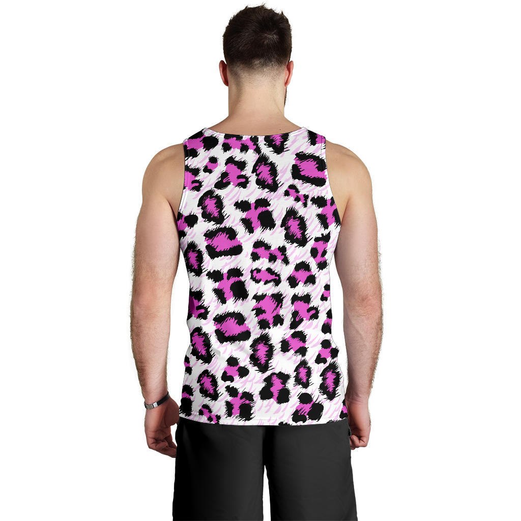 Leopard Pink Skin Print Men Tank Top