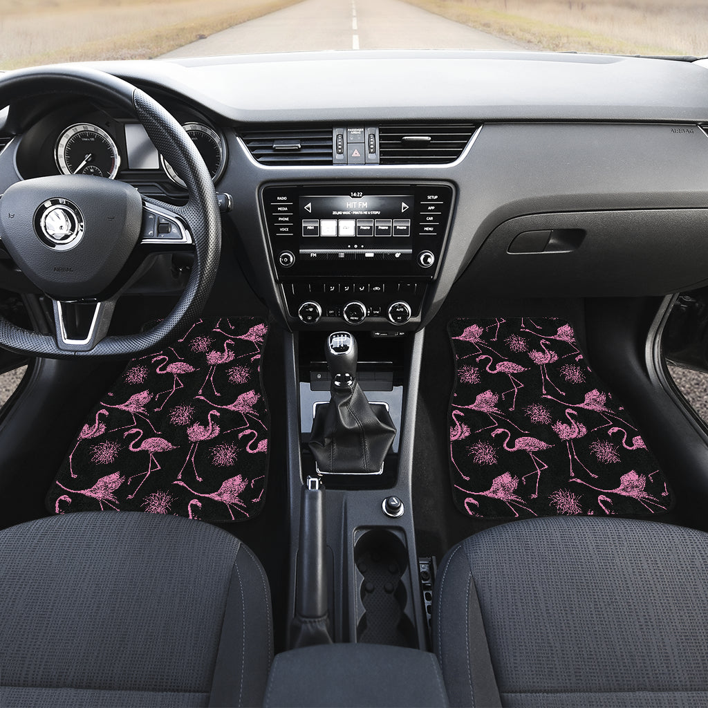 Flamingo Pink Print Pattern Car Floor Mats Front Back