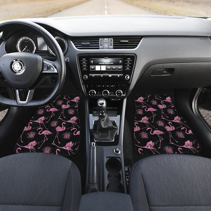Flamingo Pink Print Pattern Car Floor Mats Front Back