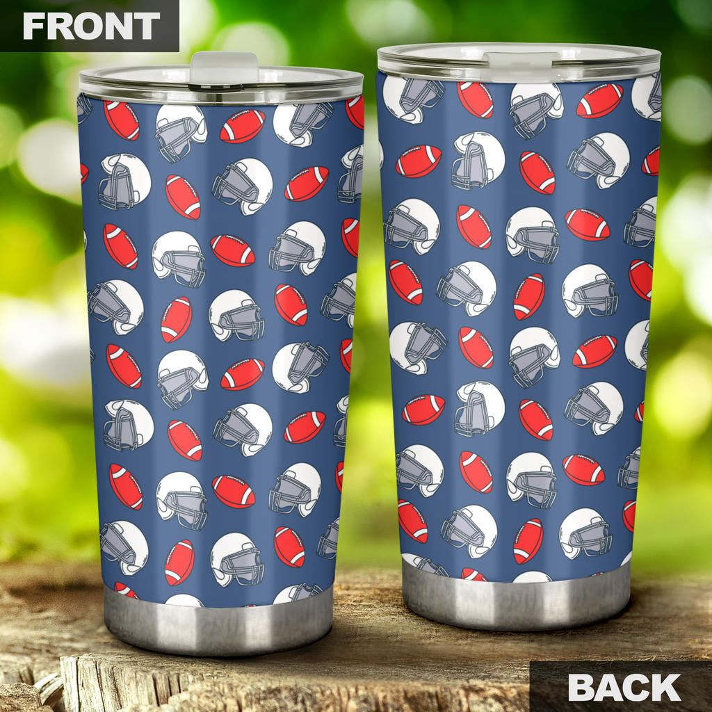 American Football Helmet Design Pattern Tumbler