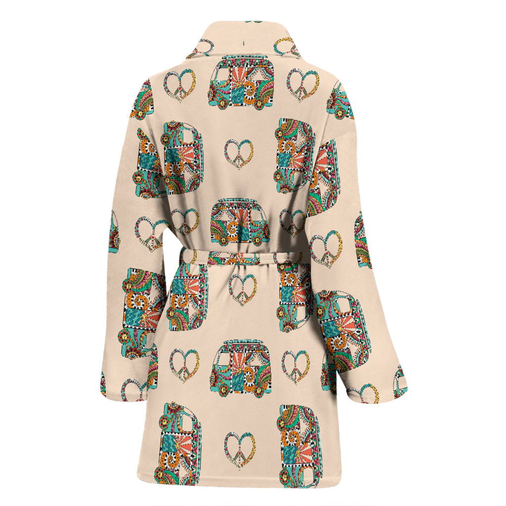 Hippie Van Peace Print Design LKS303 Women Bathrobe