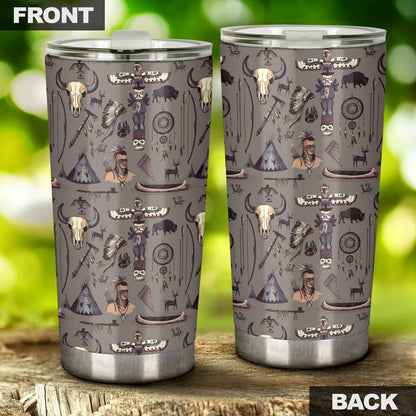 Native Indian life Design Print Tumbler