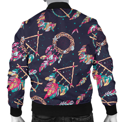 Boho Dream Catcher Colorful Men Bomber Jacket